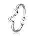 Produktbild AllRing Silberringe Damen Bänder einfache Öffnung verstellbar Herzschlag Kristall Ring Silber Ring Elegant Hochzeit Schmuck Geschenk für Frauen Mädchen Damen