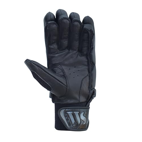 Image of WHITEDOT Sports Winged Cricket Batting Gloves||Suitable for Mens|Adult|Large Right Hand||Black, Leather