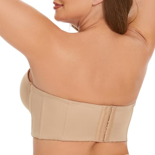 SEA BBOT Women Longline Strapless Bra Full Figure Corset Bra Hide Back Fat4