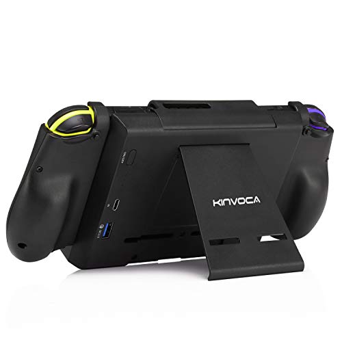 KINVOCA Battery Pack for Nintendo Switch, 10000mAh Switch Portable Charger with 18W Quick Charge, Charging and Battery Case with Detachable Joycon Grip, Kick Stand and Game Cartridges Storage