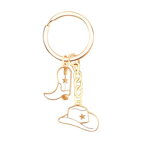Western Keychain Cowboy Hat & Boots Keychain Vintage Design for Men Women
