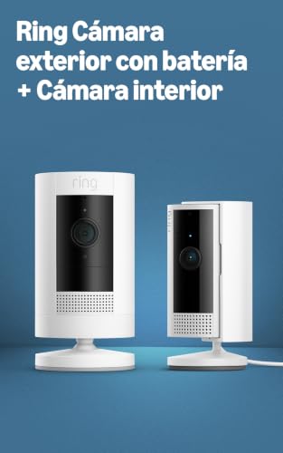 Ring Cámara exterior con batería (Stick Up Cam) + Cámara interior...