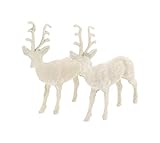 Lieferumfang: 2er Set Deko Figuren Rentier mit Glitter in der Farbe Weiss. Der Tannenbaum ist im Lieferumfang nicht enthalten