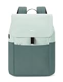 ECOHUB Kontrastfarben Rucksack Damen, 16 Zoll Laptop Rucksack, Tagesrucksäcke mit 8 Fächern & diebstahlsicherer Tasche, Daypack mit Trolley-Schlitz für Schule, Uni, Arbeit & Reise (Forest Sage)