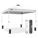 EAGLE PEAK 10' x 10' Pop Up Canopy Tent Instant Outdoor Canopy Straight Leg Shelter with 100 Square Feet of Shade (White)