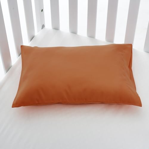 Image of EXQ Home Toddler Pillowcases 13x18 Travel Pillow Case Set of 2, Small Pillow Case Fits Baby Pillow Sized 12x16, 13x18, Kids Pillowcases 2 Pack Machine Washable with Envelope Closure(Umber)