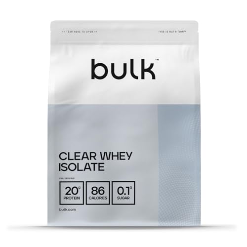 Bulk Clear Whey Isolate, Mela e Ribes Nero, 20 porzioni, 20g di proteine a rapido assorbimento, Basso contenuto di zuccheri, Frullato proteico leggero e fruttato