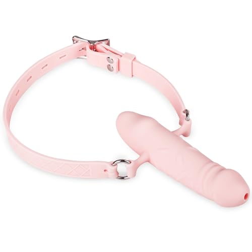 Image of BDSM Penis Mouth Gag, Strap On Double Sided Dildo Gag (Pink) | BDSM Sex Gag, Bondage Restraints, Adult Sex Toy