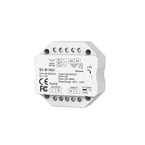 Regulador LED de corte de fase atenuador por boton sin parpadeos para redes de 230V AC