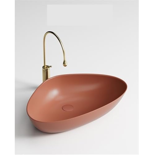 Lavabo de baño triangular sobre encimera con diseño de arte moderno personalizado 5