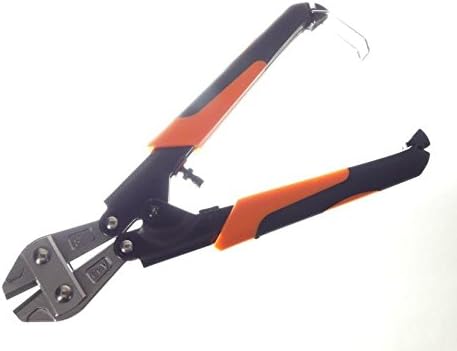 Tech Team #00701 8” Mini-Bolt Cutter, For Snipping Wire, Cable, and Chain, Spring Loaded Return and Comfortable Grips