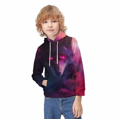 Sweat à capuche loup 3D pour garçon de 10-12 ans - 2