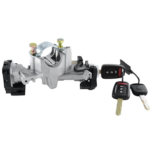 Compatible with Honda CRV 2017 2018 2019 2020 2021 2022 Ignition Lock Cylinder Switch Assembly (NO TRANSCEIVER) with Two Keys Shells (NO Electronics, ONLY Key Shells) and One Transponder Chip Key