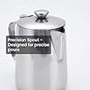 QWORK 600 mL 304 Stainless Steel Coffee Cup, Milk Frothing Pitcher with Lid, Latte Art Steaming Jug with Precision Pour Spout and Ergonomic Handle for Espresso Cappuccino Coffee #3