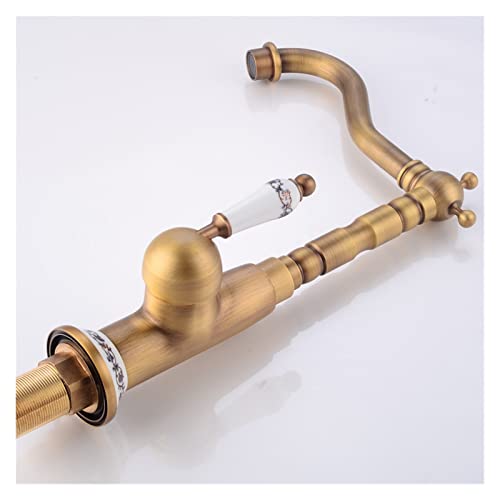 Robinet de cuisine en bronze pour évier traditionnel rétro