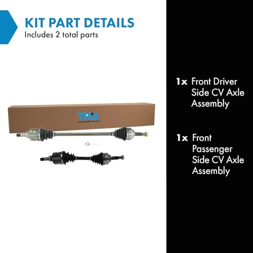 Image of TRQ Front Driver Side and Passenger Side CV Axle Assembly Set 2 Piece Compatible with 93-02 Toyota Corolla 98-02 Chevrolet Prizm 93-97 Geo Prizm 90-93 Toyota Celica ST Manual Transmission