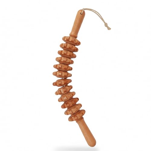 Kalisculpt - Rodillo de Maderoterapia: Masajeador Anticelulítico y Reductor de Madera de Haya | Drenaje Linfático y Eliminación de Toxinas | Ergonómico y Duradero