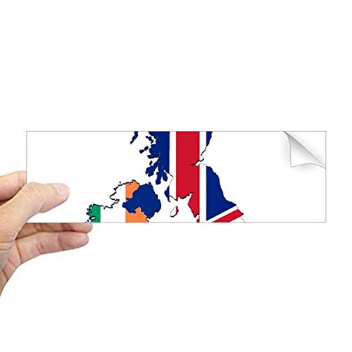 Mapa de Irlanda y bandera británica en adhesivo para personalizar tu portátil