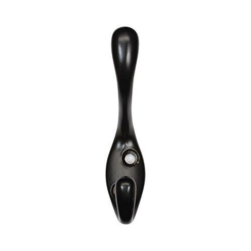 Rok Hardware Heavy Duty Dual Coat Hook, 3-1/2", Black, 10 Pack Rokch101Blk #TOP30