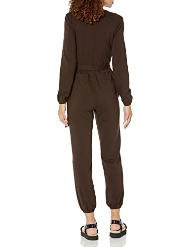 Amazon Essentials Women's Knit Surplice Jumpsuit (Available In Plus Size), Espresso, Medium #TOP1