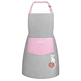 【Einzigartiges Design】 -Diese Kinderschürze verwendet 3D-Digitaldrucktechnologie, um das Muster attraktiver und farbenfroher zu machen. Das Muster verblasst nicht und enthält keine schädlichen Chemikalien. Ihre Kinder können sicher sein, unsere Schürzen zu verwenden. Nettes und modisches Katzenmusterdesign voller mysteriöser Kraft.