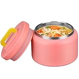 MAISON HUIS 8oz Soup Thermo Wide Mouth Vacuum Insulated Thermo Food Jar, Leak Proof Stainless Steel Thermo for Hot&Cold Food Kids Food Lunch Soup Container for School Travel (Pink)