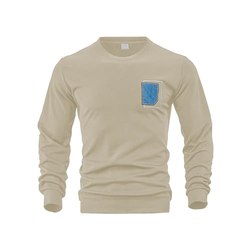 Sweats Chic Col Rond Homme Ample et Pull Décontracté de Mi-Saison