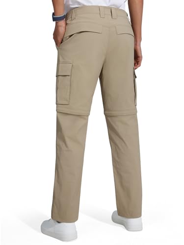 FREE SOLDIER Mens Hiking Pants Convertible Waterproof Lightweight Quick Dry Zip Off Cargo Pants3