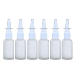 ADVANCED ASCENT Frosted Glass 1 oz with Nasal Sprayer - Empty, Refillable, Travel Size, Quality Glass! (6 Pack)