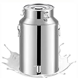★Pichet à lait Bidon A Lait en inox avec couvercle à boucle de sécurité anti-fuites : bidon à lait inox Grâce à son système de verrouillage à boucle robuste, le couvercle ferme hermétiquement le récipient pour éviter les déversements et la contamination.pot a lait inox bidon Idéal pour transporter du lait, de l’eau ou d’autres liquides en toute sérénité.