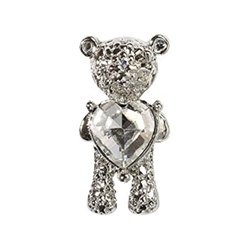 10 STÜCKE Kleiner Bär Nagelkunst-Dekor 3D Metall Gold Silber Bunte Nagelschmuck Charms Kristall Nagelkunst Zubehör zum… – Bild 5