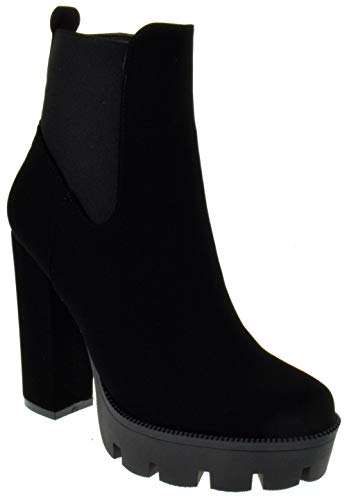 X2B Latavia 3 Womens Chunky Heel Lug Sole Zip Up Platform Ankle Booties Black Nubuck LATAVIA-3N Black NB 8.5 X2B Latavia 3 Womens Chunky Heel Lug Sole Zip Up Platform Ankle Booties Black Nubuck LATAVIA-3N Black NB 8.5