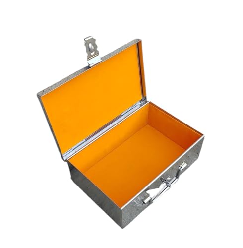 Image of Stainless Steel Storage Box, Cash Box, Pooja Peti, Organizer, Vanity Storage Box, Jewellery Safe Bank Locker, Cash Box With Handicrafts Digital Meena Kari Design (Yellow, 9 Inches)