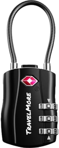 Candado TSA de combinación con cable para maletas y mochilas de v...