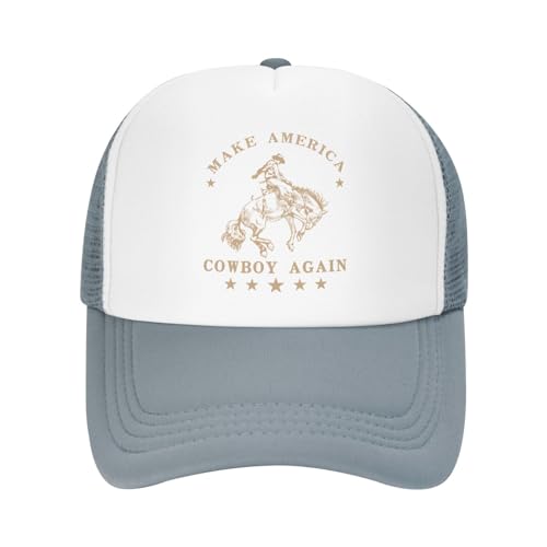 Generic Western Rodeo Womens Hat Makes America Cowboy Again Sport Cap Gray