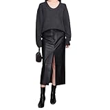 Matériau : les jupes en cuir pour femme sont fabriquées en cuir de haute qualité, doux pour la peau, doux et légèrement extensible.
