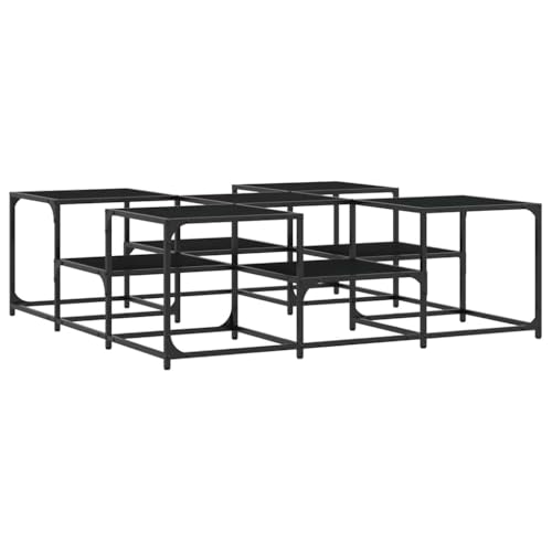 Table basse carrée noire pour optimiser le rangement du salon - 2