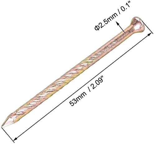 XYWHPGV Spiral Deck Nails Carbon Steel Nail Spiral Shank 53mmx2.5mm(LxD), 80 Pcs(e5ee2 6b55a 882e2 fdac5 52fce 48a76