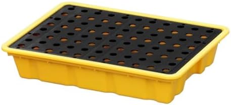 Drum Spill Containment Pallet, Modular Leak-Proof Platform for Oil Drum Placement, Industrial Spill Management Solution,Yellow-49 * 35.5 * 9.5cm