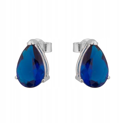 Boucles d'oreilles saphir zircon argent 925 le cadeau classique idéal