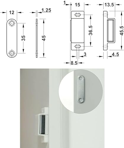 cyclingcolors 2x Magnetschnäpper 4kg braun schwarz weiß stark Türmagnet Möbelmagnet Magnetverschluss Schrank Möbel Schranktür Türschließer Türverschluss (Schwarz)
