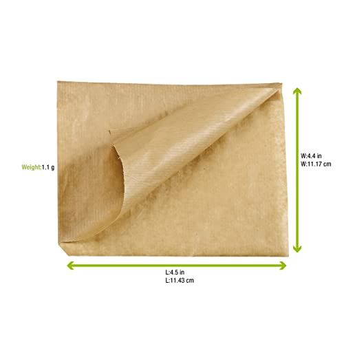Image of PACKNWOOD 210PAPOK11 Brown Greaseproof Bag for Baskets, Kraft Paper Liners (4.3 inch x 4.3 inch) - Case of 1000
