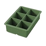 Tovolo Large 2” King Cube Ice Tray Pesto Green Ice Cube Trays for Whiskey Cocktails Smoothies, Big Square Ice Cube Mold Silicone Freezer Tray for Perfect Rock Cubes BPA Free Dishwasher Safe