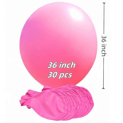 Image of 30 Pack Pink Balloons 36 Inch Pink Latex Party Large Balloon Bulk for Various Party Events Decorations