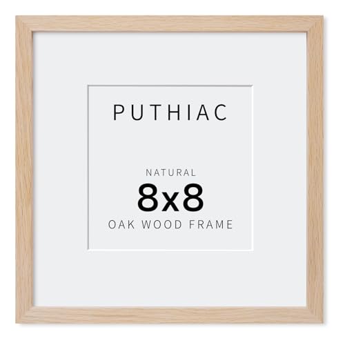8x8 Oak Wood Picture Frame - 8x8 Photo Frame, 8x8 Picture Frame Wood, Natural Solid Wooden Picture Frames for Wall Art Photo and Prints(1 Pack, Beige)