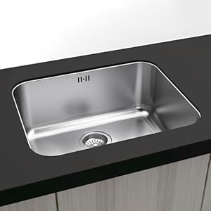 Roma – Fregadero Bajo/Sobre Encimera 40 x 50 | 1 Seno | 20 cm Profundidad – Acero Inoxidable Aisi 304 |