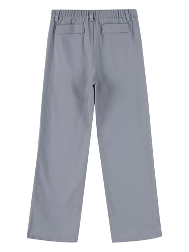 Kids Boys Formal Suit Dress Pants Elastic Waistband Straight Pants School Uniform Wedding Party Trouser2