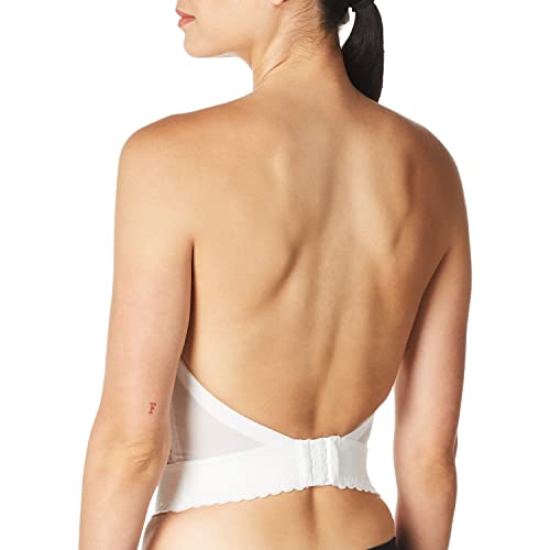 Carnival Womens Low Plunge Lace Longline Bra, White, 38C #TOP3