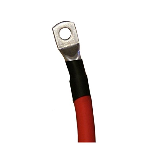 2 Awg 2 Gauge Single Red 7 Feet W/ 3/8" Lugs Pure Copper Powerflex Battery Inverter Cables For Solar, Rv, Auto, Marine Car, Boat #TOP1