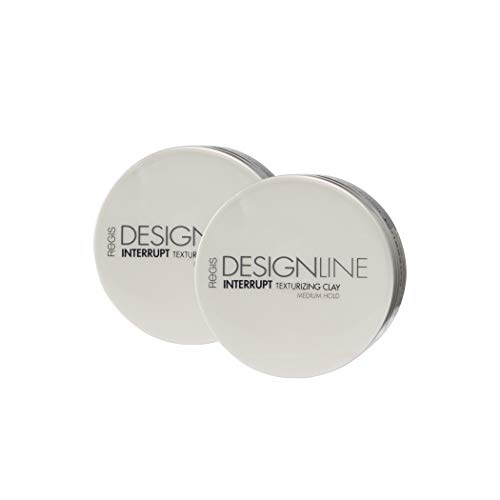 Interrupt Texturizing Clay, 2 oz - Regis DESIGNLINE - Creates Texture, Definition, and Separation with a Medium-Hold to Add Volume for All Hair Styles (2 oz (2 Pack))